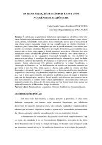 Uma Análise Funcional dos Usos de 'antes', 'agora' e 'depois' em Textos Acadêmicos