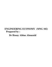 Engineering Economy (MNG 102): A Comprehensive Guide with Exercises