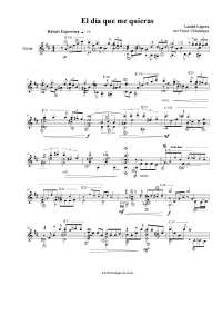 El Dia Que Me Quieras - Carlos Gardel Y Alfredo Lepera - Arreglo Para  Guitarra Acústica Solista - Docsity