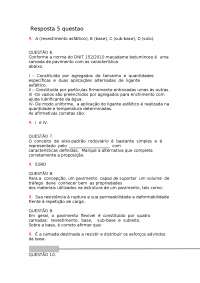 Questões e Respostas sobre Pavimentos Asfálticos
