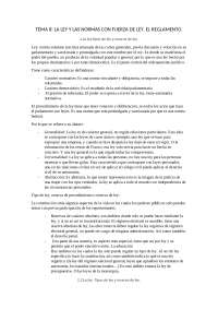 Tema 8 apuntes sobre la ley y las normas con fuerza de ley - Docsity