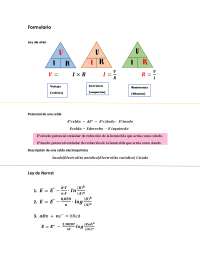 Formulario de electroanalítica y problemas resueltos (energia de gibbs, gases ideales, potencial de celda y ley de ohm)