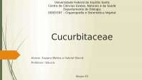 Organografia e Sistemática da Família Cucurbitaceae