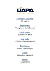 Principios de mercadotecnia - Tarea 8