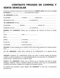 Contrato de contrato privado vehículo