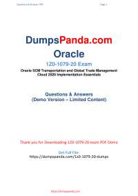 Updated Oracle 1z0 1079 Exam Dumps Free Download Docsity