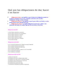 obligaciones de dar