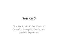 Understanding Collection Classes, Generics, Delegates, Events and Lambda Expressions in C#
