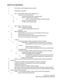 Understanding Texts and Identity: A Ways of Reading Approach