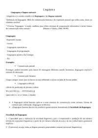 Resumo da Primeira Parte de Introdução à Linguística