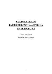 CULTURA DE LOS PAISES EN LENGUA ALEMANA SIGLO XX