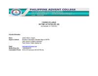Rhythmic Activity Syllabus