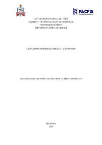 Trabalho de Métodos da Física Teórica II