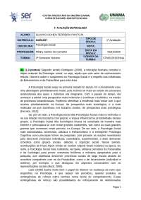 Prova de Psicologia da Aprendizagem