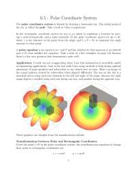 Polar Coordinate System: Use and Transformations