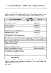 CHECK LIST VERIFICAÇÃO DE EVIDENCIAS