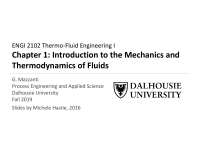 Thermo-Fluid Engineering I: Mechanics & Thermodynamics of Fluids
