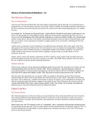 History of International Relations LECTURE 3 - Docsity