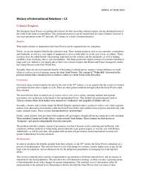History of International Relations LECTURE 2 - Docsity