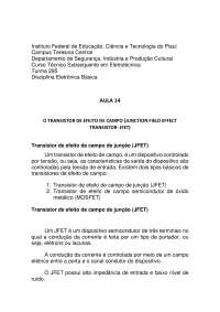 Transistor de Efeito de Campo (JFET): Características, Construção e Funcionamento