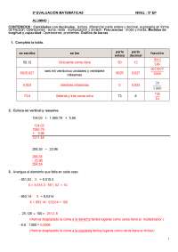 Evaluación matemáticas con soluciones 5 primaria | Exámenes de ...