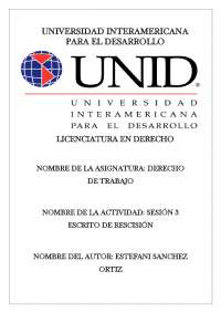 AVISO DE RESCISION EN DERECHO DE TRABAJO