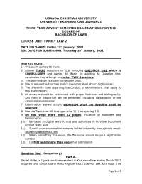Family law exam exercise on succession
