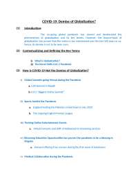 COVID-19 and the Demise of Globalization
