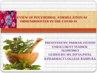REVIEW OF POLYHERBAL FORMULATION AS IMMUNIBOOSTER IN THE COVID-19