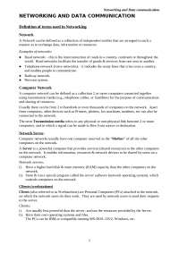 networking and data communication