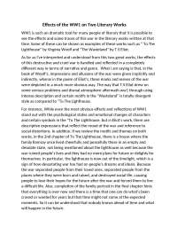 Effects of The WW1 on Literary Works