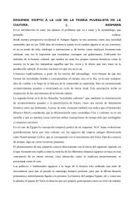 Resumen de Egipto a la luz de la teoría pluralista de la cultura. J.Assmann