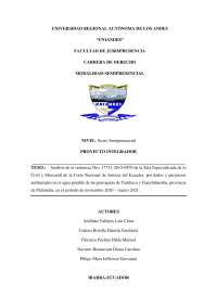 Sentencia 17711-2015-0870 y su impacto en ambiente y derechos de la naturaleza en Ibarra -