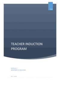Teacher induction program | Exams English | Docsity