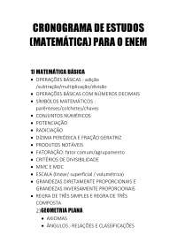 Cronograma de Matemática