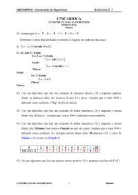 Exercícios de Construção de Algoritmos
