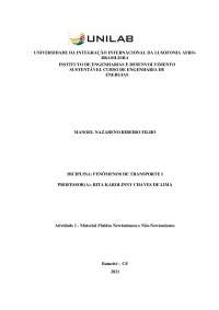 Fluidos Newtonianos e Não-Newtonianos
