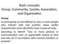 basic concepts of sociology