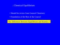 Chemical Equilibrium: A Foundation for Chemistry