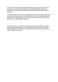 Análise da Cultura e da Arte: Um Conceito Antropológico - Prof. Dias