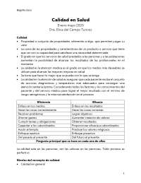 Calidad en Salud - Resumen