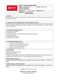 Plano de Ensino Unidade Curricular Projeto Integrador 3