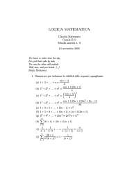 Logica matematica 1 , appunti - Docsity