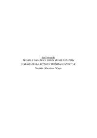 PANIERE DOMANDE CHIUSE Teoria e didattica degli sport natatori Prof. Macaluso E-Campus