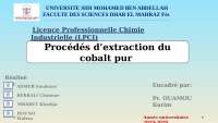 ppt sur le cobalte et ses derivés