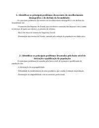 Resumos Geografia, do 10ºano sobre a distribuição da população e unidades morfológicas