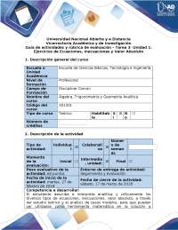 Descripción del curso: Álgebra, Trigonometría y Geometría Analítica (301301)