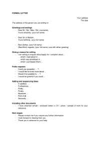 Formal letter structure - Docsity