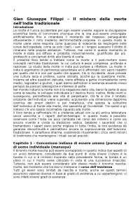 Il Mistero della morte nell'India tradizionale - Filippi