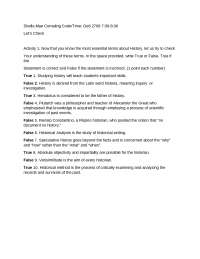 History: Understanding the Past, Shaping the Future - A High School Exercise